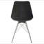 Chaise de salle à manger rembourrée noire et chromée (ensemble de 2)