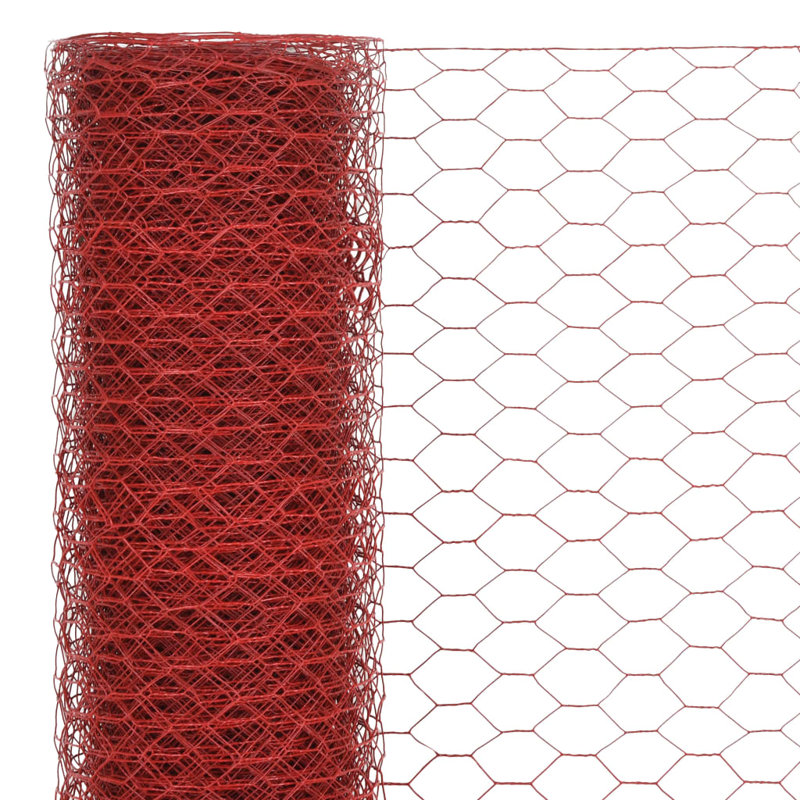 Rohoman 99.9998cm H x 984.3cm W Red Metal Wire/Mesh Fence