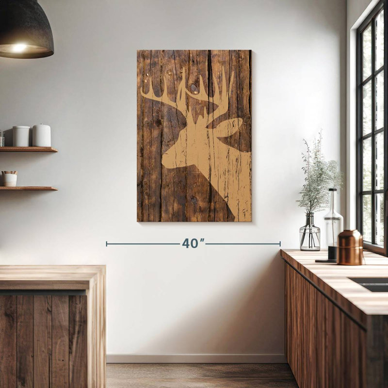 Brampt Wooden Deer, 39" H x 26" W
