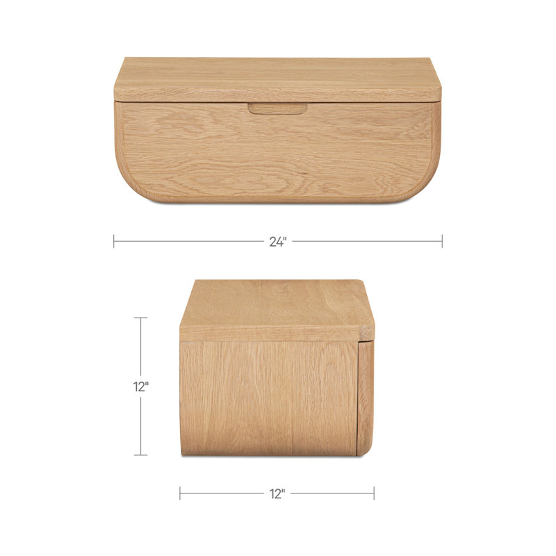 Hettie Floating Nightstand Natural, Brown