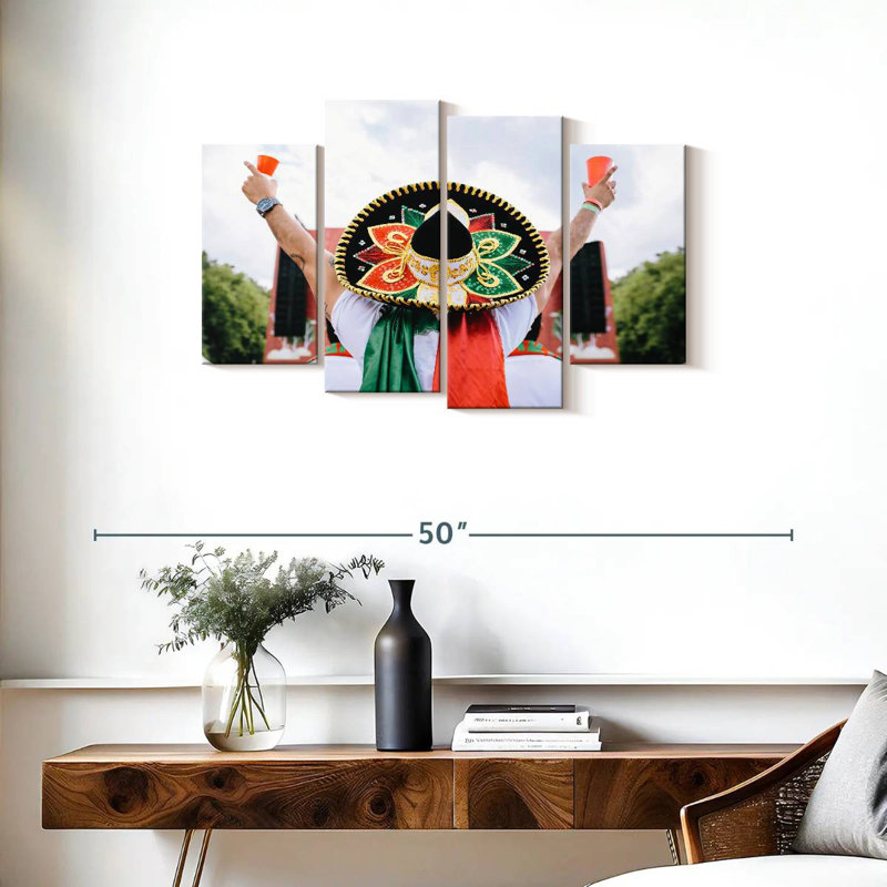 Leisha Mexican Fans Rejoicing, 22" H x 36" W