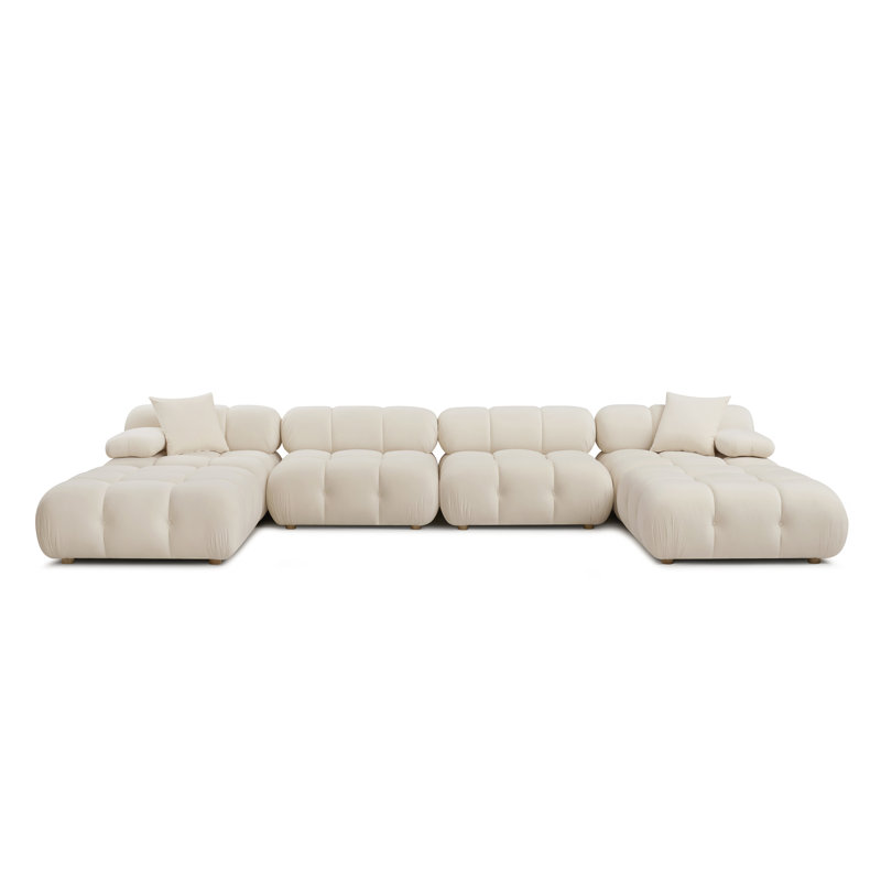 Calliope Cream Performance Velvet 6 pièces Modulaire en U