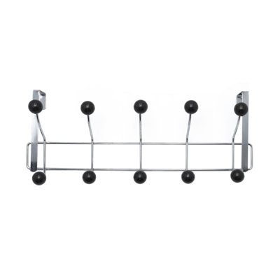 Buckingham Over Door Hanger 10 Hook Chrome Plated with Plastic Balls Fits Doors up to 4 cm