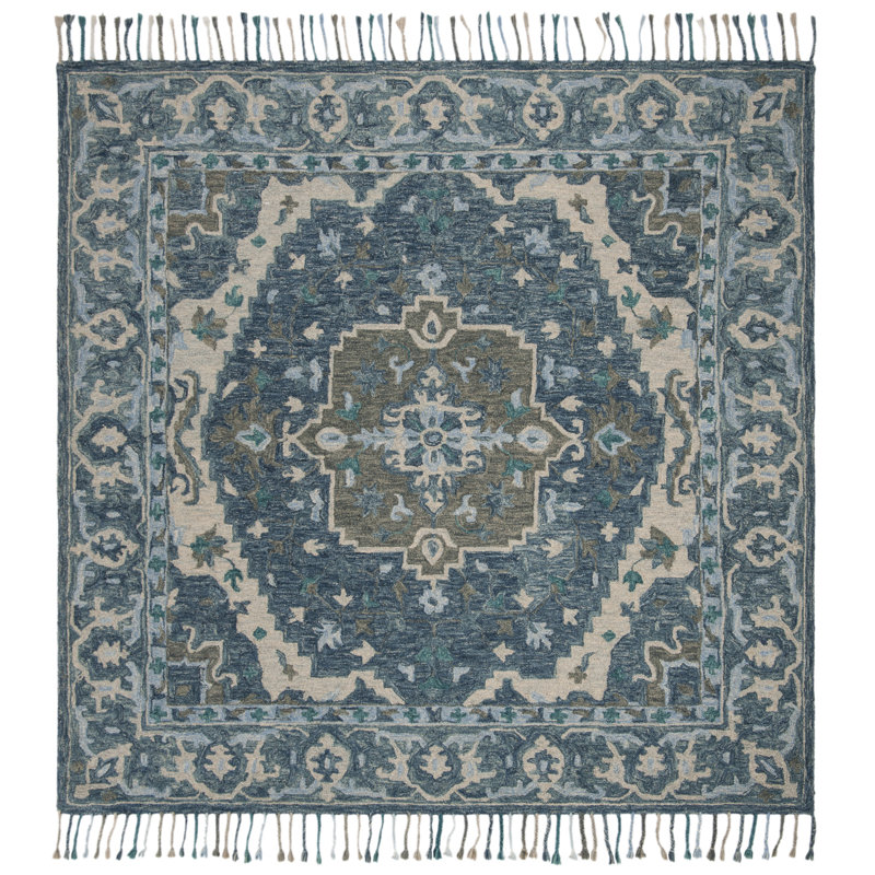 Vahakn Hand Tufted Wool Oriental Rug, Square 5'