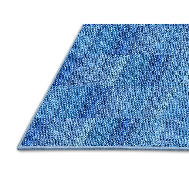 Tapis de zone bleue à motifs, Rectangle 4 pi x 6 pi