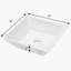 Vasque carrée en porcelaine vitrifiée blanche 40,6 x 40,6 cm (16 po x 16 po), à poser sur un meuble-lavabo avec bonde de 4,4 cm (1,75 po).