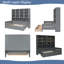 Lit de jour en bois avec armoire en verre et lueur DEL-370949492-370949494
