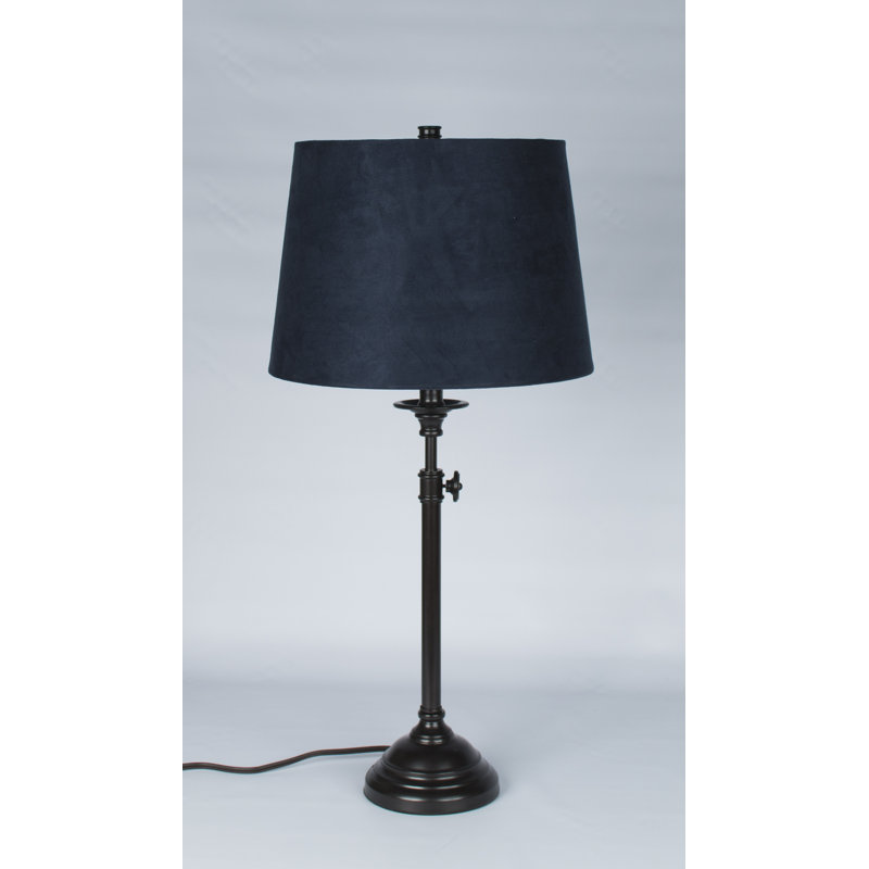 Lampe de table 30 ", Suède bleu marine, Bronze frotté à l'huile