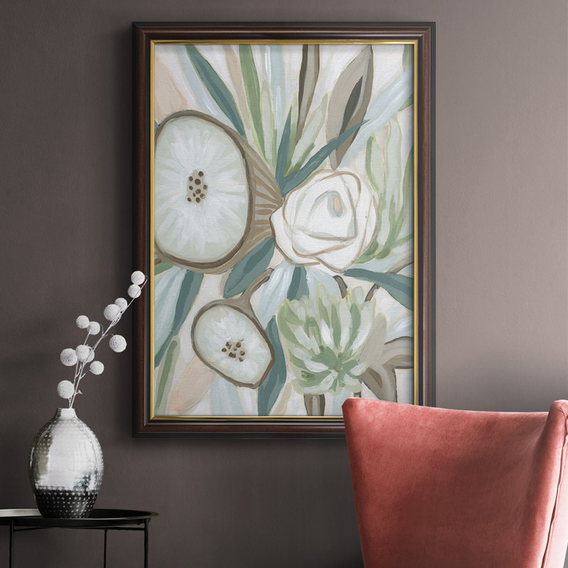 Toile encadrée de qualité supérieure «Sage Bouquet II» - prête à être accrochée, H 20 po x l 16 po x P 2,5 po