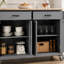Armoire de cuisine à 4 portes et 2 tiroirs avec îlot de cuisine-1873193901