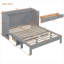 Lit escamotable pleine grandeur en bois massif gris doux et compact avec grands tiroirs, idéal pour les petites pièces multifonctionnelles