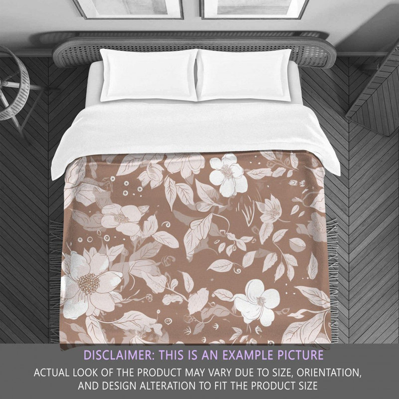 Floral Brown/White Microfiber Comforter, Twin Extra Long Comforter