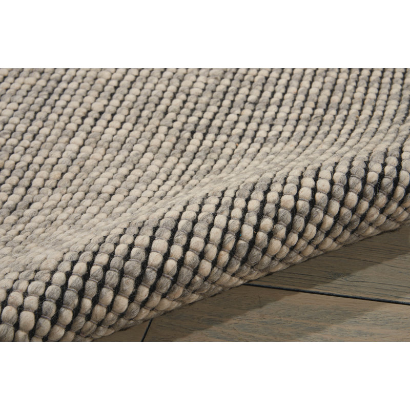 Lowland Solid Colour Wool Hand Woven Area Rug, Rectangle 122 x 183cm