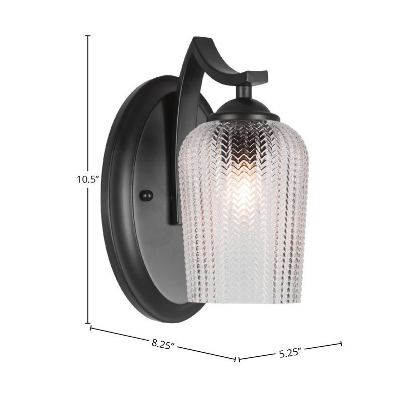 Zilo Wall Sconce, Matte Black, White