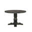 Table ronde à finition grise patinée pour la salle à manger, conception à piédestal simple, placage de chêne noueux et plateau fixe, base de colonne empire de 14 po, 47 po x 47 po x 36 po, table de rangement rustique élégante de 99 lb,
