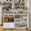 Îlot de cuisine de 59 po de largeur avec rangement solide et plateau de table extensible