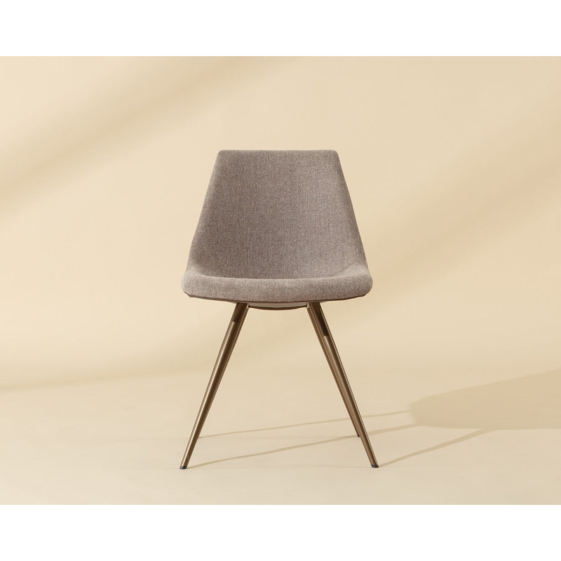 Lipa Upholstered Dining Chair, Antique Bronze, Belfast Oyster Shell/Porpoise