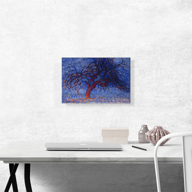 «Evening Red Tree 1908» par Piet Mondrian, reproduction d'art sur toile tendue, H 12 po x l 18 po x 1,5 po