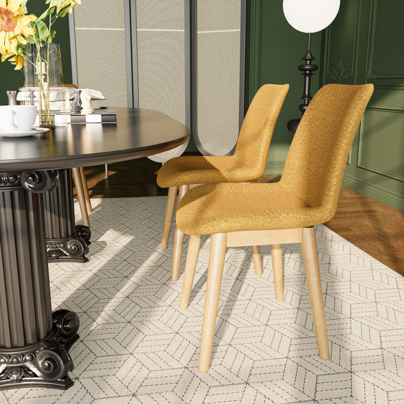 Hamish 47cm H Linen Blend Upholstered Parsons Chair, Yellow