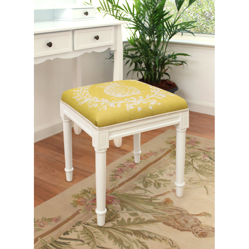 Tabouret de meuble-lavabo en bois massif Huntwood, Moutarde