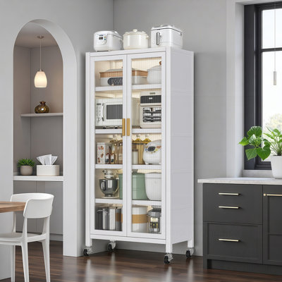 Durable Metal Pantry Cabinets, 65" Modern Design, for Versatile Home Storage