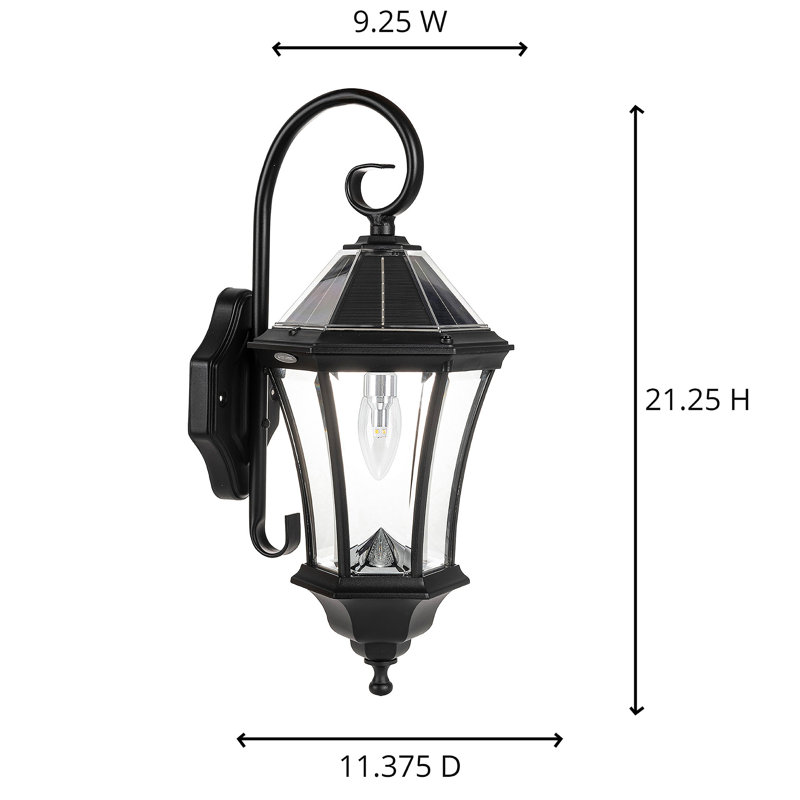 Aniha Solar Wall Sconce Lantern with Warm White LED Bulb