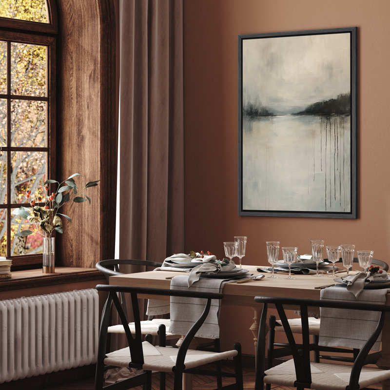 Reproduction d'art sur toile - Œuvre de paysage abstrait rétro, décor moderne pour le salon, H 36 po x l 24 po, Toile tendue