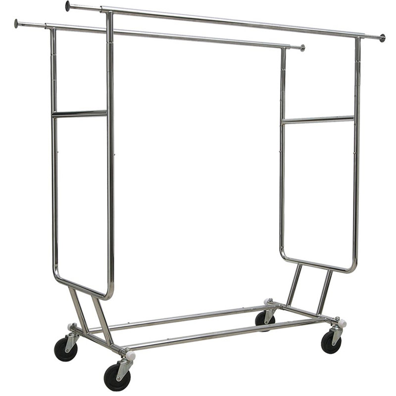 Porte-vêtements à double bar pliable