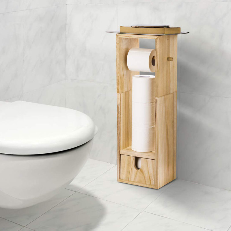 Porte-papier hygiénique sur pied, Brun
