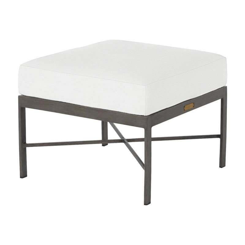 Repose-pieds en aluminium Monaco - gris ardoise, Gris ardoise, Trépointe, InsideOut® Rollo ‑ lin dentelle