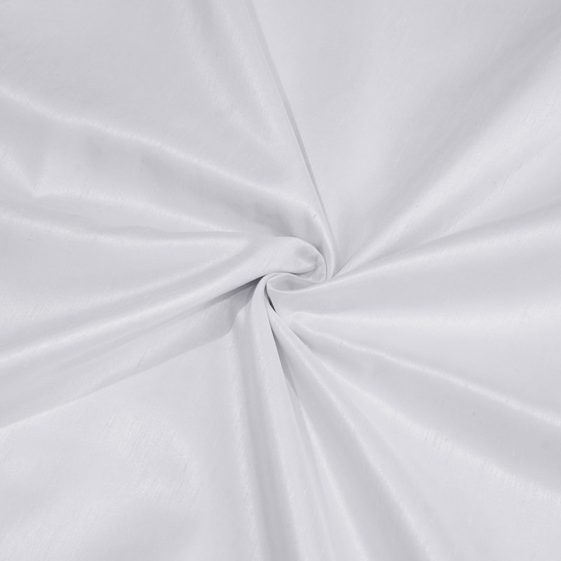 Iohannes Vintage Textured Faux Dupioni Rod Pocket Silk Blackout Curtains - Single Panel Drapes, 50" W x 96" L, Ice