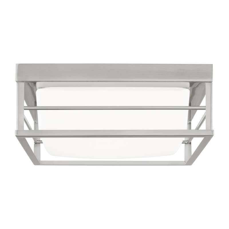 Plafonnier encastré 1 lumière DEL Krista, H 3,75 po x l 10 po x P 10 po, Nickel brossé