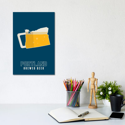 Portland Brewed Beer by Benton Park Prints - Wrapped Canvas Print