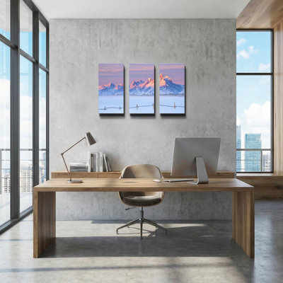 'Let There Be Light - Grand Teton National Park' By Darren White Triptych Wall Art, 36" x 24"