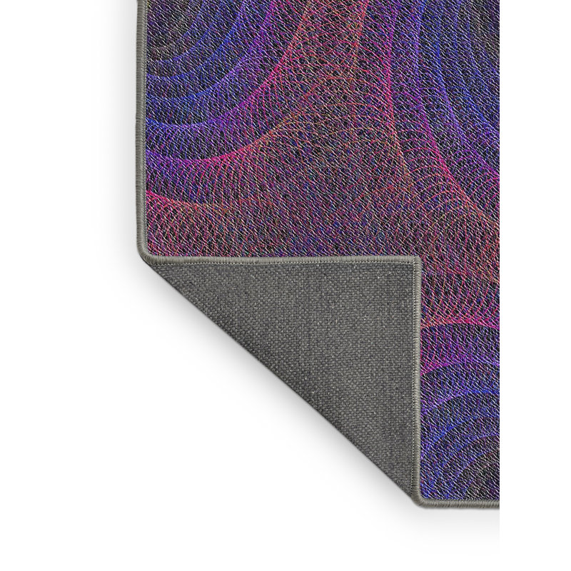 Tapis mauve / rouge Power Loom, Rectangle 5 pi x 8 pi