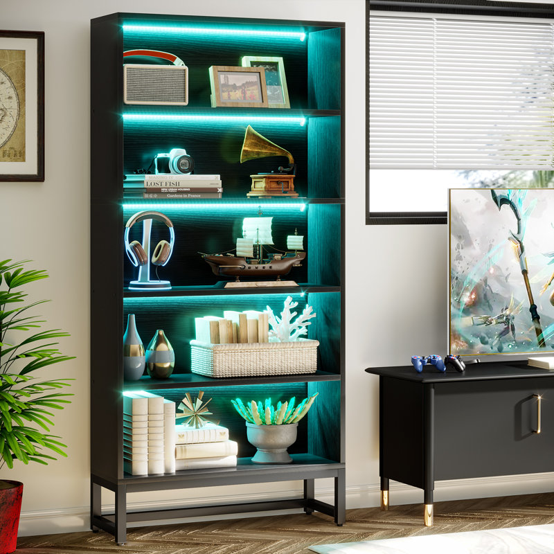 180cm H x 80cm W Standard Bookcase, Black