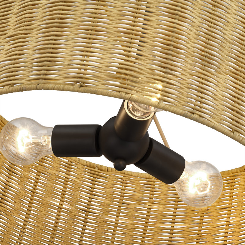 Lustre suspendu en bronze 3 lumières Weavington, Bronze