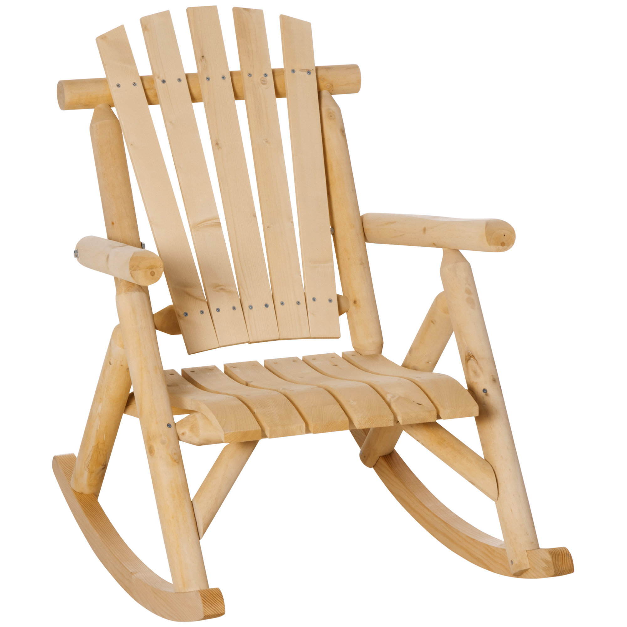 Highland Dunes Outsunny Outdoor Wooden Rocking Chair - Wayfair Canada