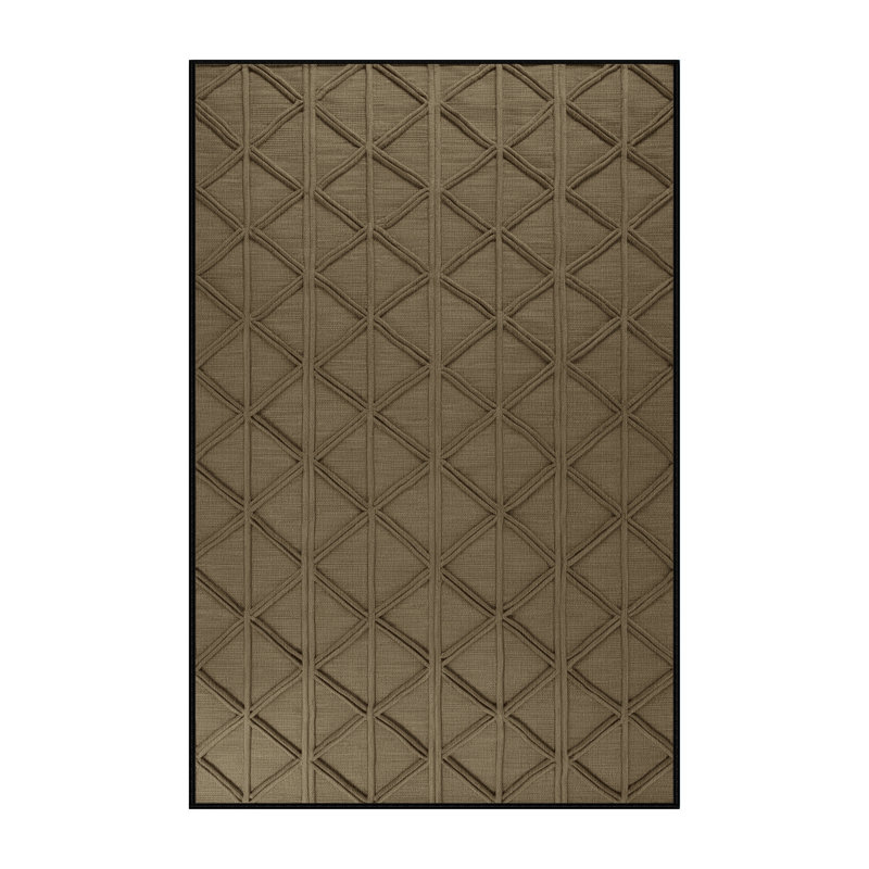 Tapis brun treillis lavable à la machine, Rectangle 4pi x 6 pi