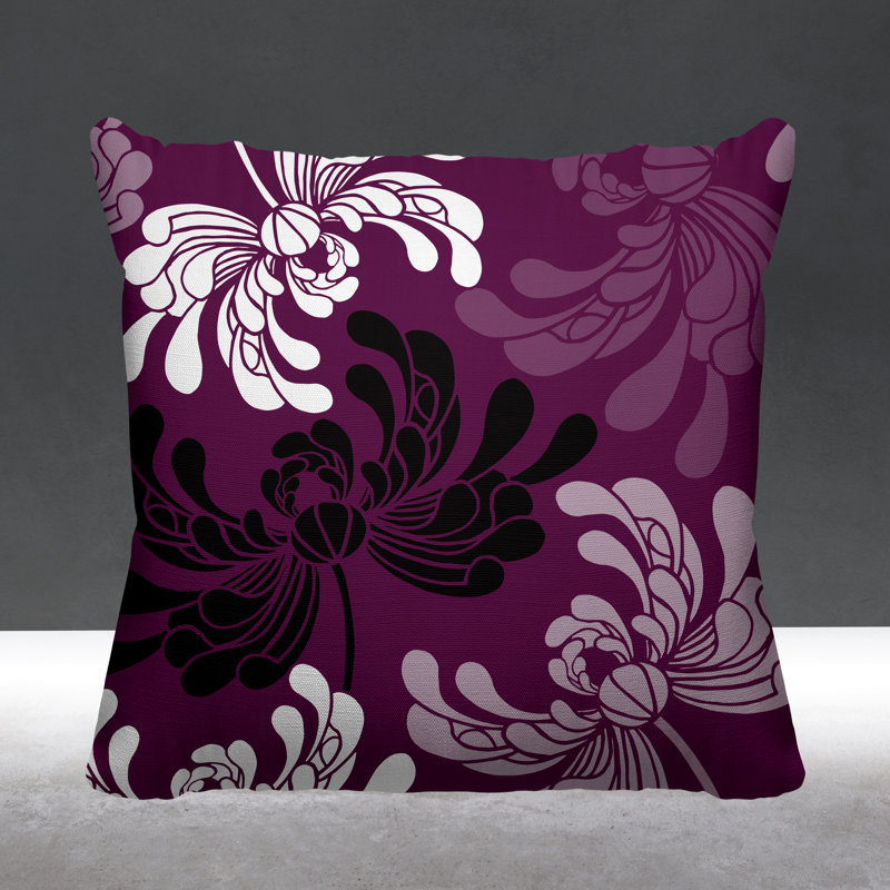 Coussin décoratif intérieur / extérieur Marilyn, 15 po x 15 po, Mauve, Carré