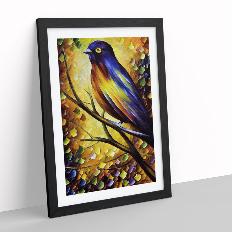 Portrait Of A Bird No.3 - Single Picture Frame Print, 46cm H x 34cm W, Black