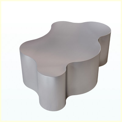 39.4 Inch Luxury Stainless Steel Coffee Table, Center Table for Living Room
