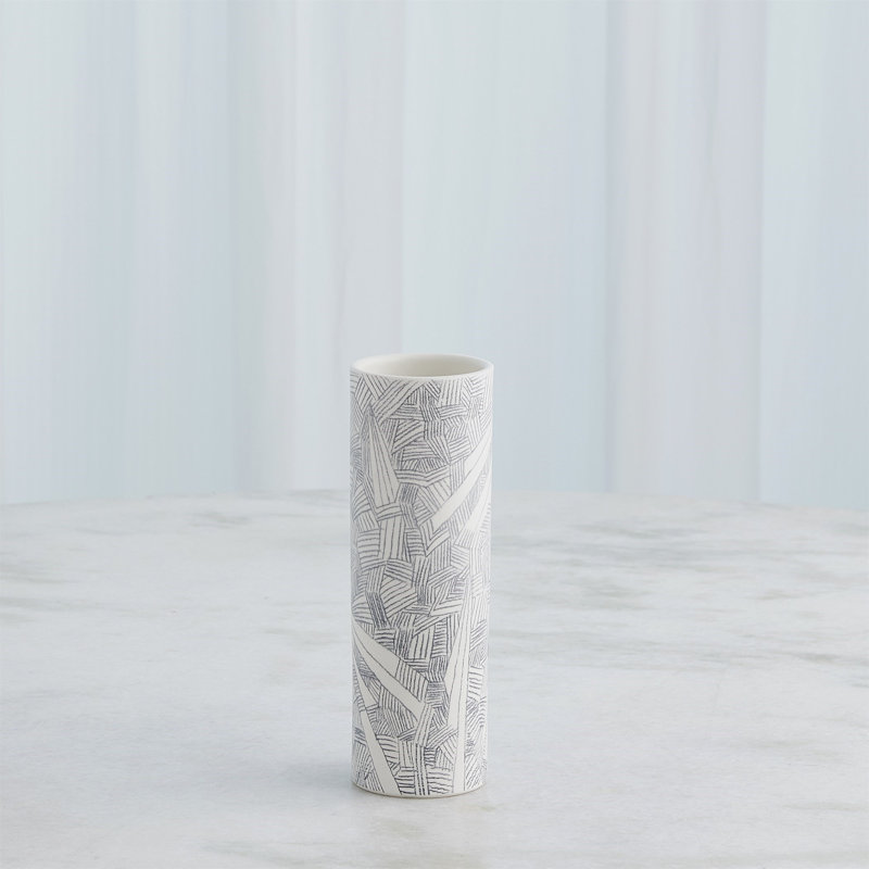 Searchlight Handmade Ceramic Table Vase, 10" H x 3.25" W x 3.25" D
