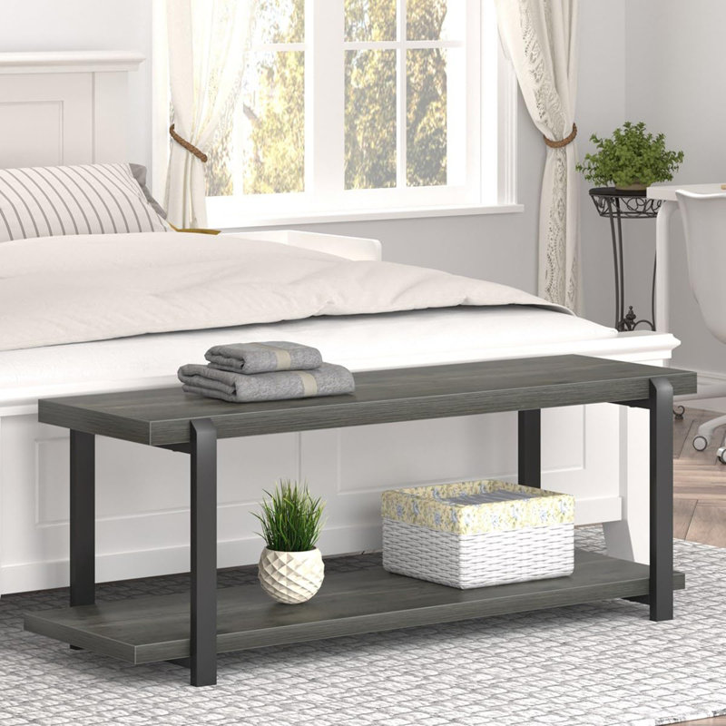 Banc de rangement Beola, Gris