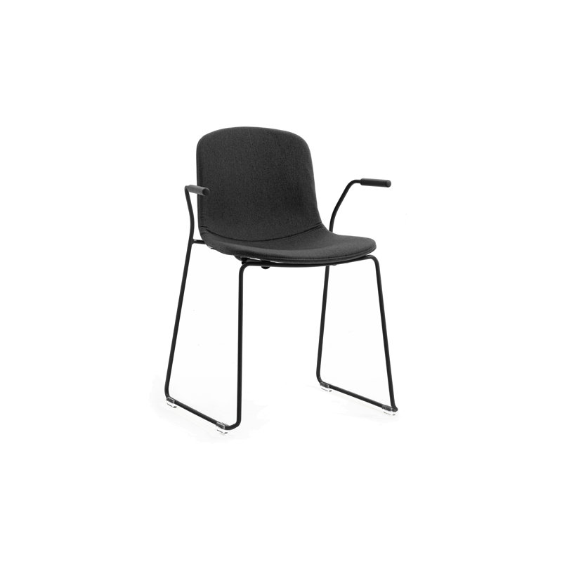 Chaise rembourrée Holi, Noir, Noir