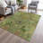 Machine Washable Indoor/Outdoor Xhevrie Green Rug-202933491