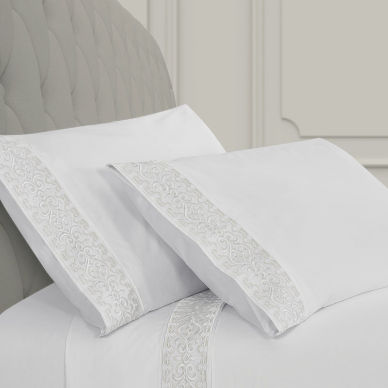 Majestic - Paire de taies d'oreiller, Standard, Blanc