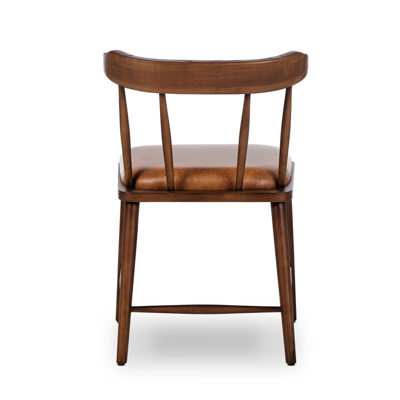 Colter Leather Dining Chair, Chaps Saddle, Vintage Ash