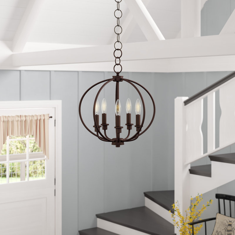 Remer 5 - Light Globe Chandelier, Bronze