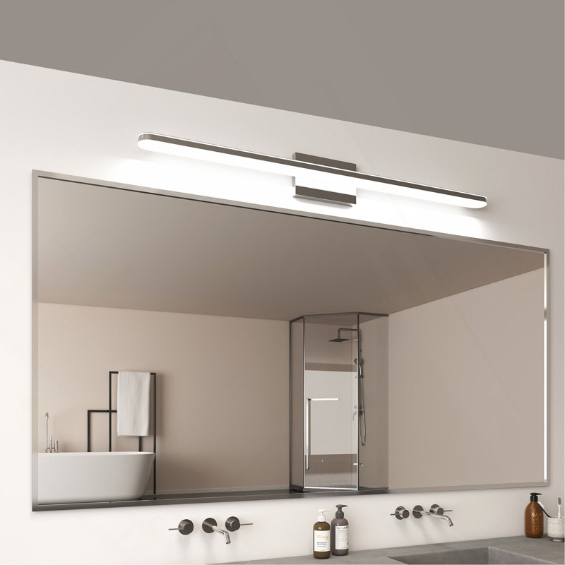 Barre lumineuse DEL moderne de 99 cm (39 po) pour salle de bain, applique murale chromée blanc lumière du jour 24 W 6000 K, idéale pour salle d'eau, coiffeuse ou dressing.
